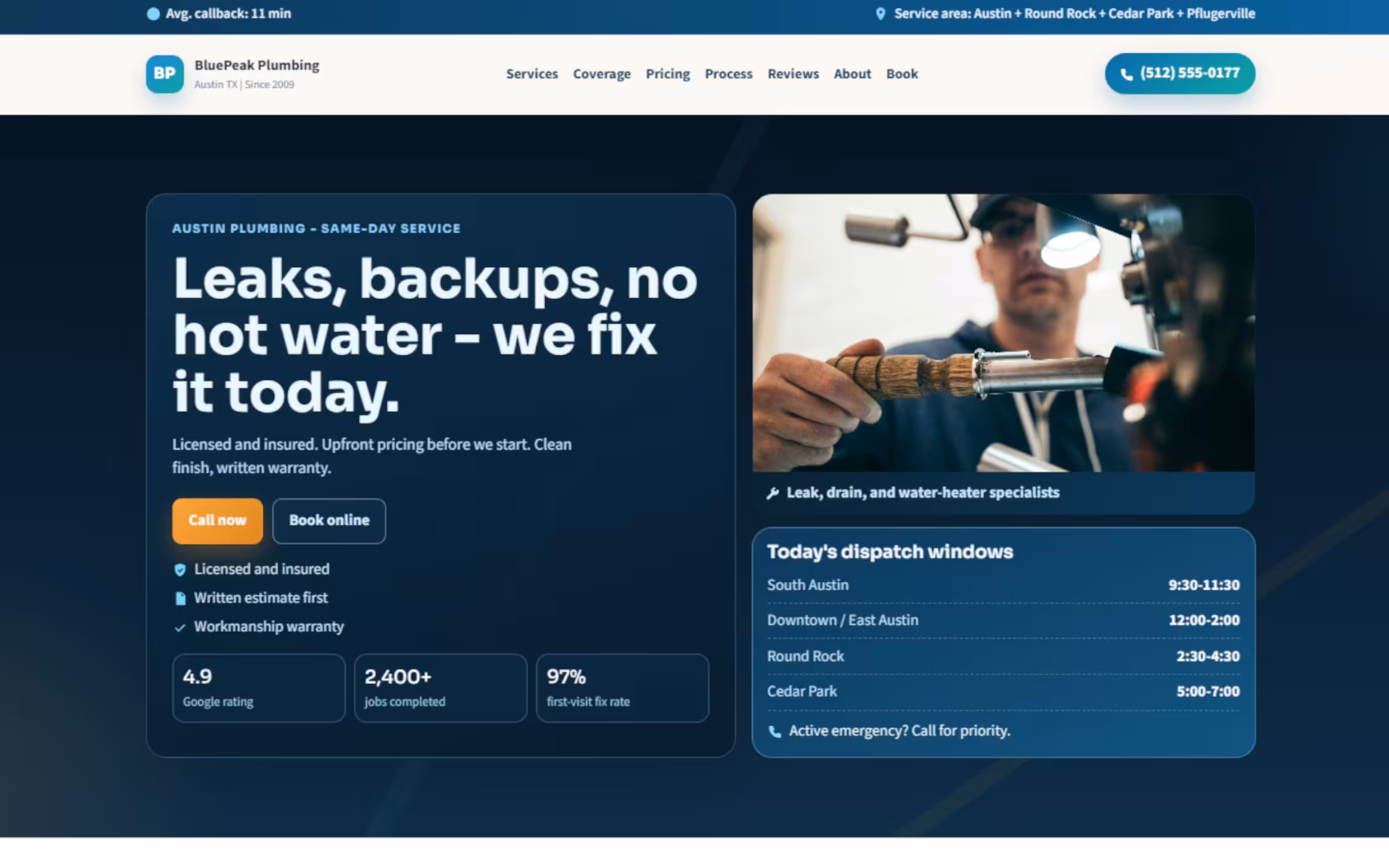 Local Plumber Demo website preview