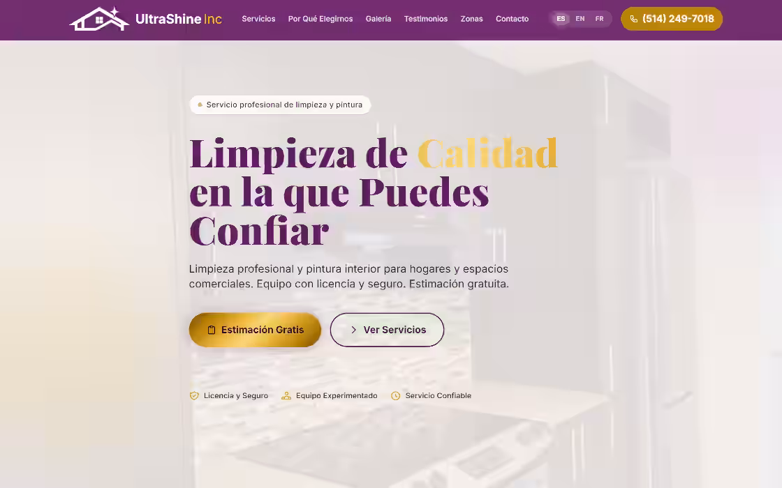UltraShine Inc. website preview